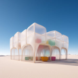 AI Arch Design Desert Mirage: A Geometric Installation